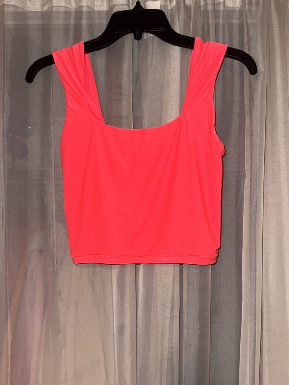 Aerie Smoothez Neon Coral Crop Tank Top